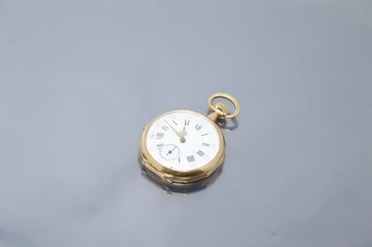 null Gusset watch in 18k (750) yellow gold, enamelled dial (acc.) with white background,...