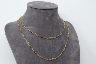 null Long necklace in 18k (750) yellow gold with an openwork mesh. 

Neck size :...