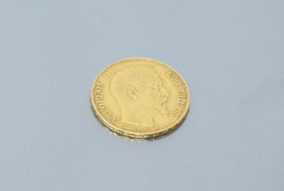 null Pièce en or de 20 francs Napoléon III tête nue (1854 A).

TTB. 

Poids : 6.45...