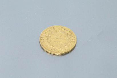 null Gold coin of 20 francs Louis Napoleon Bonaparte French Republic, bare head 1852...