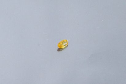 null Saphir jaune/orangé ovale sur papier. 

Poids env. : 1.70 ct.