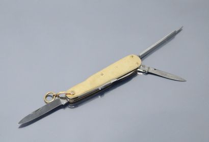 Couteaux suisse en or jaune 18k (750) et...