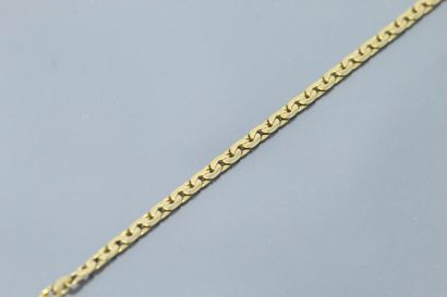  Bracelet en or jaune 18k (750) à maille haricot. 
Tour de poignet : 21 cm. - Poids...