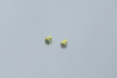 null Set of two round yellow diamonds on paper. 

Weight: 0.29 ct.