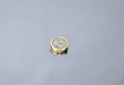 null Boîtier de montre bracelet de dame en or jaune 18k (750), cadran à fond gris...