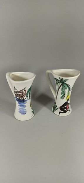 null F.P.P., Earthenware and Provençal Pottery

Set of two vases with africanist...