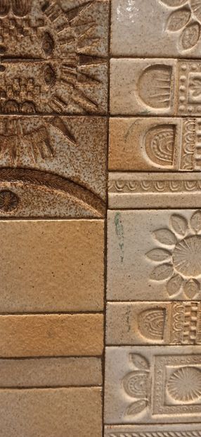 null CAPRON Roger (1922 - 2006)

Ceramic panel decorated with suns and birds.

Stoneware,...
