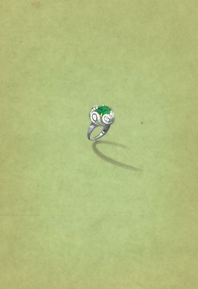 null ANONYMOUS

Project for a white gold or platinum ring centered on a cut emerald...