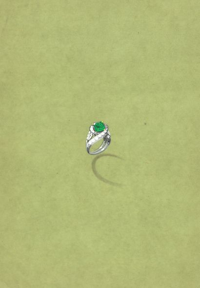 null ANONYMOUS

Project for a white gold or platinum ring centered on a cut emerald...