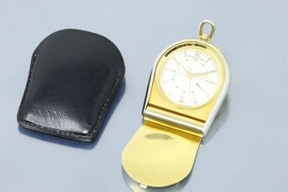  JAEGER LE COULTRE 
Bag watch with alarm function in gold-plated metal with black...