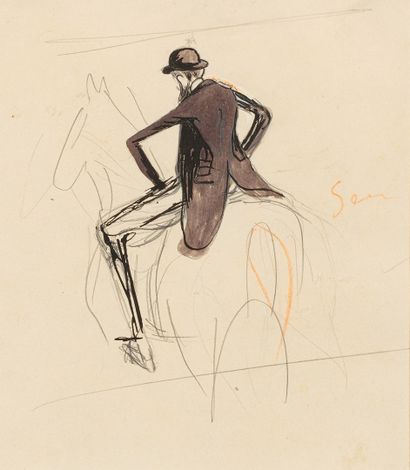 null SEM, 1863-1934

Master Habasque from behind on horseback

graphite, black ink...