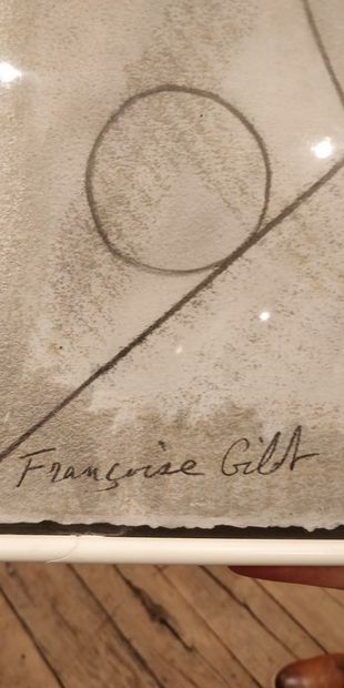 null 
 GILOT Françoise , née en 1921

 Visage, 1999

 technique mixte sur papier,...