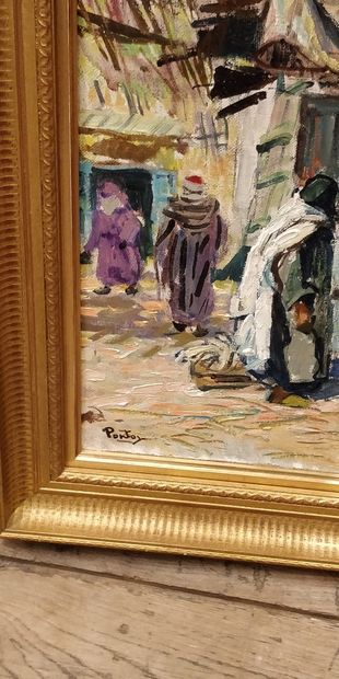 null PONTOY Henri Jean, 1888-1968

Stall in a souk

oil on canvas, signed lower left

38x46...