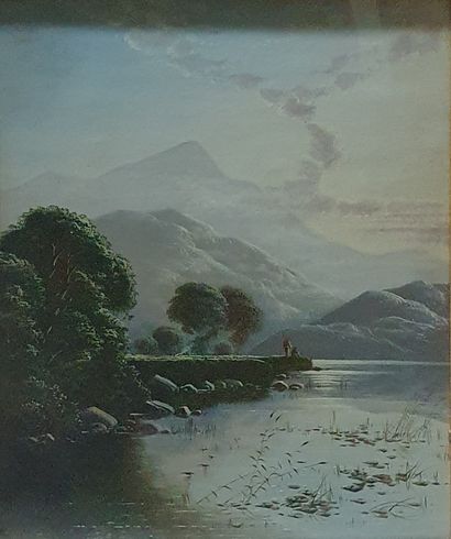  BODINGTON Edwin Henry, 1836-1905 
Paysages de montagne 
paire d'huile sur toile...