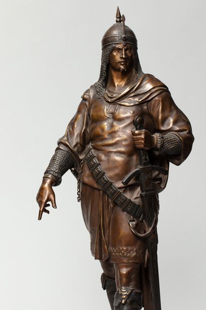  PICAULT Émile Louis, 1833-1915 
Ottoman warrior 
bronze with light brown shaded...