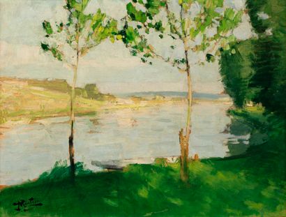 null MONTEZIN Pierre Eugène, 1874-1946

Edge of a River

oil on paper mounted on...