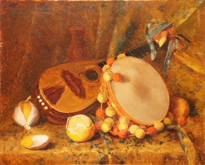 null COURCHÉ Édouard, 19th-20th century

Lute, tambourine and lemons, 1893

oil on...