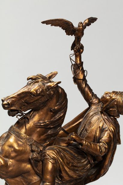 null 
DUBOIS Ernest Henri, 1863-1931




Fauconnier arabe sur un cheval cabré




bronze...