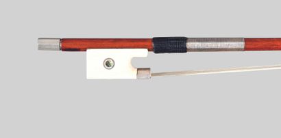 null French violin bow made by Maurice Somny, with the iron mark above the frog,...