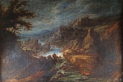 null ROSA Salvator (School of) 

1615 - 1675

The Torrent

Oil on canvas (Re-tooled)

H....