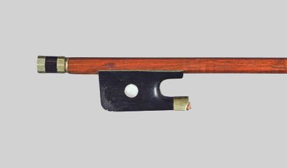 null French cello bow, workshop of Charles Nicolas Bazin. 

Round stick in brown...