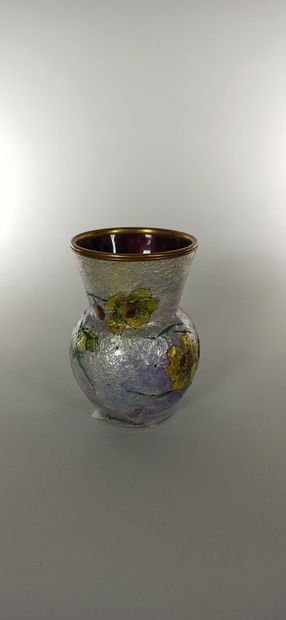 null Jules SARLANDIE (1874-1966) - LIMOGES 

Brassware vase with a spherical body...
