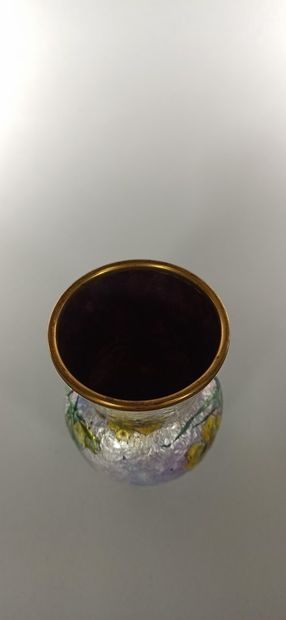 null Jules SARLANDIE (1874-1966) - LIMOGES 

Brassware vase with a spherical body...