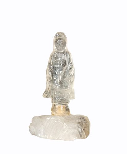 null CHINA - 19th/20th century

Rock crystal statuette of Guanyin standing on the...