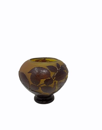null ETABLISSEMENTS GALLE (1904-1936)

Open neck vase on a pedestal. 

Brown and...