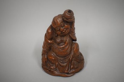 null CHINE - Moderne

Groupe en bambou sculpté de Budai assis tenant un vase. 

H.:...