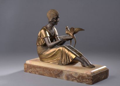 null Demeter CHIPARUS (1886 - 1947)

Jeune femme aux inséparables. 

Épreuve en métal...