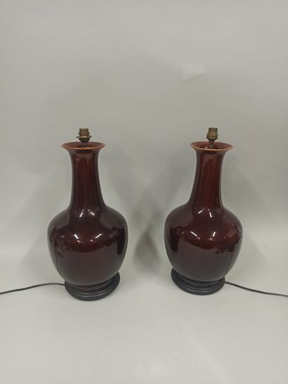 null CHINE, XIXe siècle

Paire de vases en porcelaine glaçure sang de boeuf

H.:...