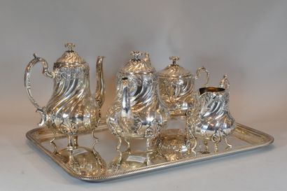 null GALLIA 

Silver plated tea and coffee set in the Rocaille style composed of...