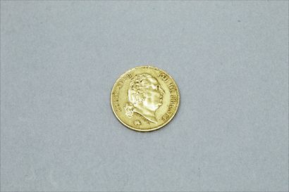  Pièce en or de 40 francs Louis XVIII 1824 A (Paris) avec un point à la fin de la...