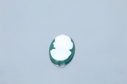 null Cameo on agate representing the profile of a woman in the antique style. 

Size...