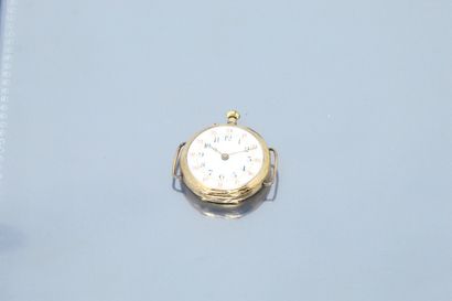  Débris, montre de col transformée en montre bracelet, boîte en or jaune 18k (750)...