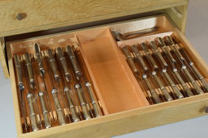null CUTLERY FACTORY

Part of a "Fleury" model silver plated cutlery set including...