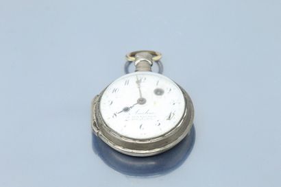 null AMELINE A AVRANCHES

18th century silver pocket watch, dial with white enamel...