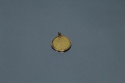 null Gold coin of 1 sovereign George V 1911, mounted as a pendant (not soldered).

Weight...