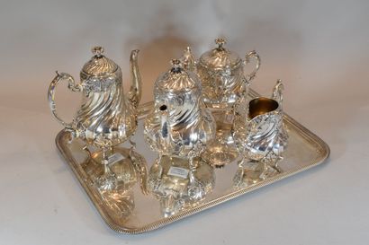 null GALLIA 

Silver plated tea and coffee set in the Rocaille style composed of...