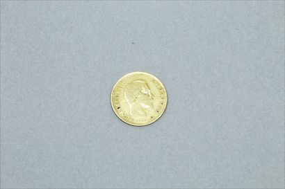  Pièce en or de 10 francs Napoléon tête nue 1858 A ( Paris ). 
Poids : 3.18 g.