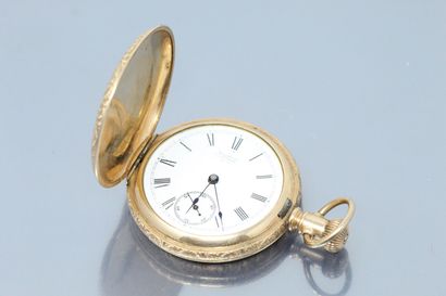 null AMERICAN WALTHAM

Gold plated watch, white enamelled dial, Roman numerals for...