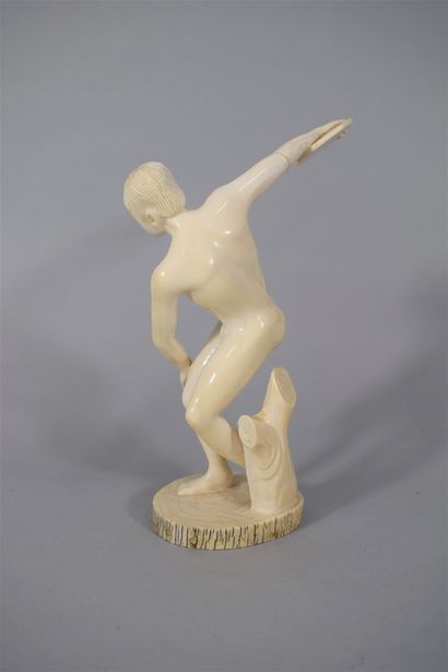 null Carved ivory subject representing a man in the posture of the discobolus.

Work...
