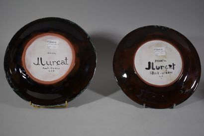 null LURCAT Jean (1892-1966) d'ap.

Paire d'assiettes circulaires en céramique émaillée...