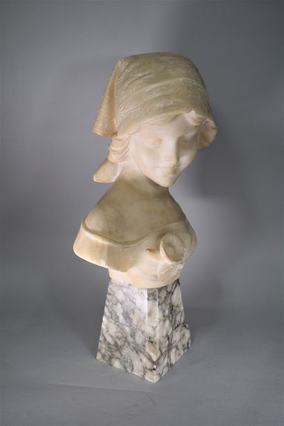 null 
R. PARENT (19th-20th century)





Bust of a corseted young girl on a pedestal





Alabaster...