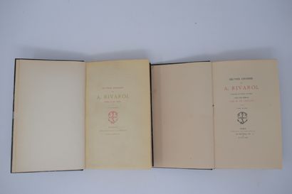null RIVAROL (Antoine de). OEUVRES CHOISIES. 2 volumes, Paris, librairie des bibliophiles,...