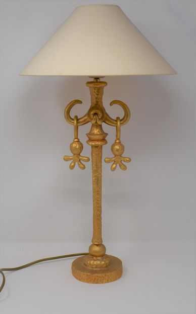 DE WOEL Nicolas (XX-XXIth)

Bronze lamp,...