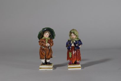 null ITALIE - Capo di Monte, XIXe siècle

Deux statuettes en porcelaine représentant...