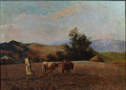 null ORIENTALIST SCHOOL

The ploughman, oil on canvas. Size : 39x54.50 cm. Re-co...