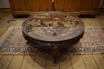 null Table ronde chinoise années 50